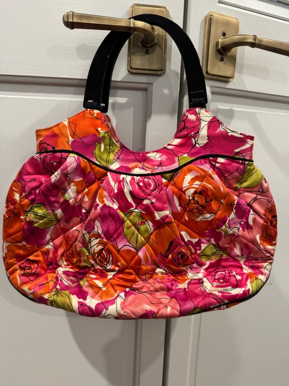 Vera Bradley Pink & Orange Floral Quilted Satchel